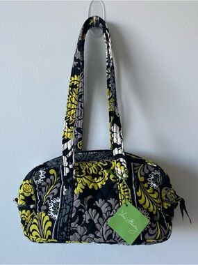 Vera Bradley Black, Yellow & Gray Quilted Floral Shoulder Bag